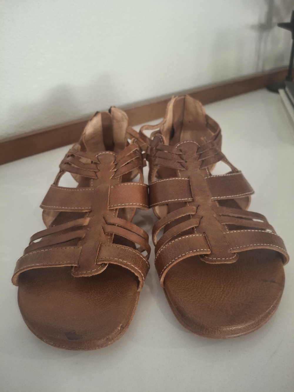 Bed Stu Brown Leather Gladiator Boho Comfort Sandals - Picture 3 of 4